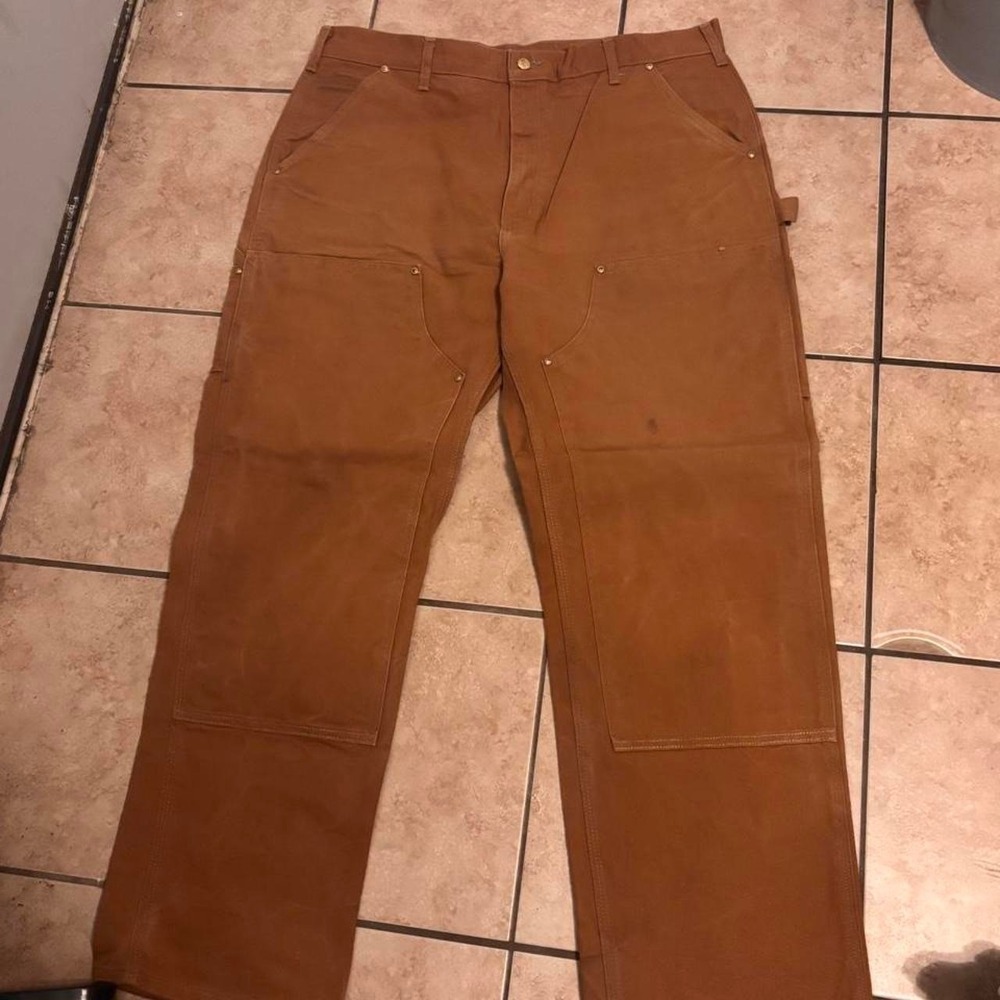 Vintage 90's Double knee Carhartt brown carpenter pants Size 38x30